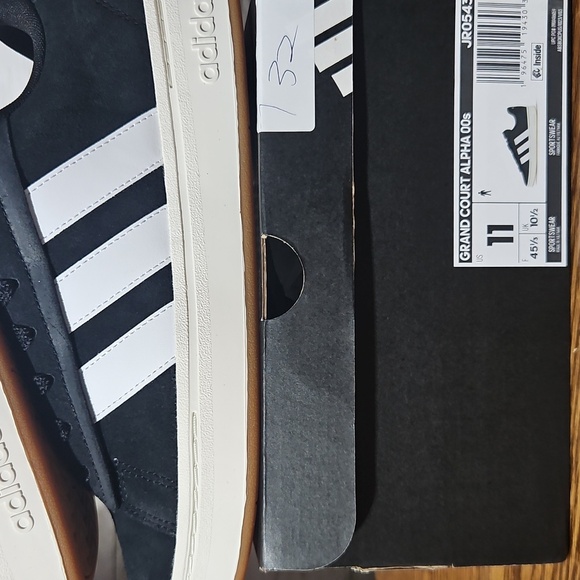 Adidas Mens Black Suede and White Sneakers - Picture 9 of 9